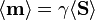 \langle\bold{m}\rangle= \gamma \langle\bold{S}\rangle