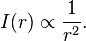 I(r) \propto \frac{1}{r^2}.