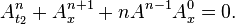  A^n_{t_2} + A^{n+1}_x + n A^{n-1} A^0_x =0. 