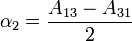 \alpha_2=\frac{A_{13}-A_{31}}{2}