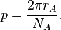  p = \frac{2\pi r_A}{N_A}.