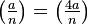 \left(\tfrac{a}{n}\right)=\left(\tfrac{4a}{n}\right)