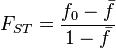  F_{ST} = \frac{f_0-\bar{f}}{1-\bar{f}}