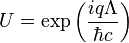 U=\exp \left( \frac{iq\Lambda}{\hbar c}\right)