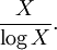 \frac{X}{\log X}.