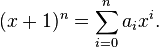 (x+1)^n=\sum_{i=0}^n a_i x^i.