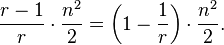 \frac{r-1}{r}\cdot\frac{n^2}{2} = \left( 1-\frac{1}{r} \right) \cdot\frac{n^2}{2}.