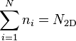 \sum\limits_{i=1}^{N}n_i=N_{\mathrm{2D}}