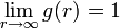 \lim\limits_{r\to\infty}g(r) = 1