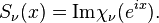 S_\nu(x) = \mbox{Im} \chi_\nu (e^{ix}).