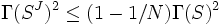   \Gamma(S^J )^2  \le  (1 - 1 / N ) \Gamma (S )^2  