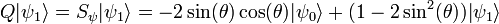 Q |\psi_1\rangle =  S_\psi |\psi_1\rangle = -2 \sin(\theta) \cos(\theta) |\psi_0\rangle +(1-2\sin^2(\theta))|\psi_1\rangle