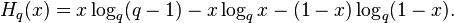 H_q(x) = x\log_q(q-1)-x\log_qx-(1-x)\log_q(1-x).