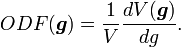 ODF(\boldsymbol{g})=\frac{1}{V} \frac{dV(\boldsymbol{g})}{d g}.