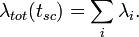  \lambda_{tot} (t_{sc}) = \sum_i \lambda_i. 