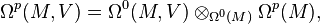 \Omega^p(M, V) = \Omega^0(M, V) \otimes_{\Omega^0(M)} \Omega^p(M),