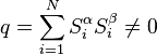 q = \sum_{i=1}^N S^\alpha_i S^\beta_i \neq 0