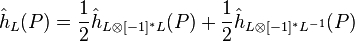 \hat h_L(P) = \frac12 \hat h_{L\otimes[-1]^*L}(P) + \frac12 \hat h_{L\otimes[-1]^*L^{-1}}(P)