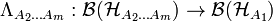 \; \Lambda_{A_2\ldots A_m}:\mathcal{B}(\mathcal{H}_{A_2\ldots A_m}) \to \mathcal{B}(\mathcal{H}_{A_1})