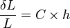  \frac{\delta L}{L} = C \times h 