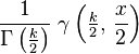 \frac{1}{\Gamma\left(\frac{k}{2}\right)}\;\gamma\left(\tfrac{k}{2},\,\frac{x}{2}\right)