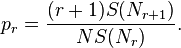 p_r = \frac{(r+1) S(N_{r+1})}{N S(N_r)}.