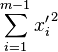 \sum_{i=1}^{m-1}{x'_i}^2