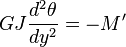  GJ \frac{d^2 \theta}{dy^2} = -M'