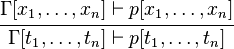  \cfrac{\Gamma[x_1,\ldots,x_n] \vdash p[x_1,\ldots,x_n]}
{\Gamma[t_1,\ldots,t_n] \vdash p[t_1,\ldots,t_n]}
