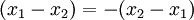 (x_1-x_2) = -(x_2-x_1)