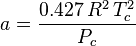 a = \frac{0.427\,R^2\,T_c^2}{P_c}