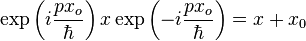 \exp\left(i\frac{px_o}{\hbar}\right)x\exp\left(-i\frac{px_o}{\hbar}\right)=x+x_0