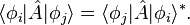 \langle \phi_i | \hat{A} | \phi_j \rangle = \langle \phi_j | \hat{A} | \phi_i \rangle^*.