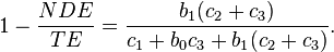  1- \frac{NDE}{TE} = \frac{b_1 (c_2 +c_3)}{c_1 + b_0c_3 + b_1 (c_2 + c_3)}. 