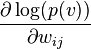 \frac{\partial \log(p(v))}{\partial w_{ij}}