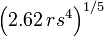  \left( 2.62\,rs^4 \right)^{1/5} 