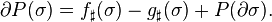 \partial P(\sigma) = f_{\sharp}(\sigma) - g_{\sharp}(\sigma) + P(\partial \sigma).