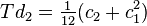 Td_2 = \tfrac1{12}(c_2 + c_1^2)