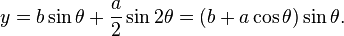 y = b \sin \theta + {a\over 2} \sin 2\theta=(b+a\cos \theta)\sin\theta.