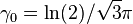 \gamma_0=\ln(2) / \sqrt{3}\pi