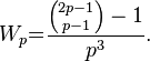 W_p {{=}} \frac{{2p-1 \choose p-1}-1}{p^3}.