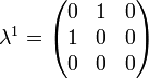 \lambda^1 = \begin{pmatrix} 0 & 1 & 0 \\ 1 & 0 & 0 \\ 0 & 0 & 0 \end{pmatrix}