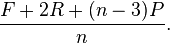 \frac{F + 2R + (n-3)P}{n}.