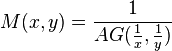 M(x,y) = \frac{1}{AG(\frac{1}{x},\frac{1}{y})}