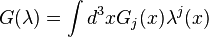 G (\lambda) = \int d^3x G_j (x) \lambda^j (x)