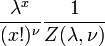 \frac{\lambda^x}{(x!)^\nu}\frac{1}{Z(\lambda,\nu)}