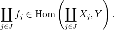 \coprod _{j\in J}f_{j}\in \operatorname {Hom} \left(\coprod _{j\in J}X_{j},Y\right).