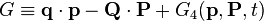 
G \equiv \mathbf{q} \cdot \mathbf{p} - \mathbf{Q} \cdot \mathbf{P} + G_{4}(\mathbf{p}, \mathbf{P}, t)
