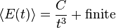 \langle E(t) \rangle = \frac{C}{t^3} + \textrm{finite}\,