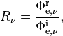 R_\nu = \frac{\Phi_{\mathrm{e},\nu}^\mathrm{r}}{\Phi_{\mathrm{e},\nu}^\mathrm{i}},